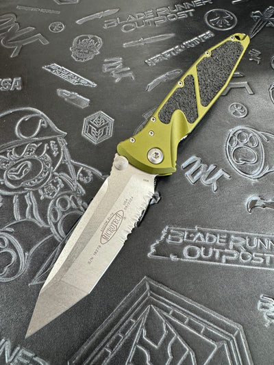 Microtech Socom Elite Tanto Part Serrated M/A OD Green Stonewash Standard 161-11 OD
