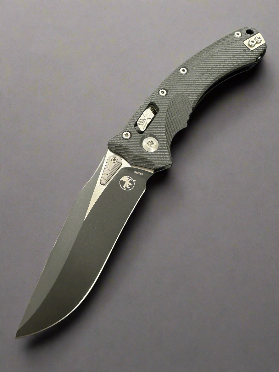 Microtech Amphibian S/E Ram-Lok Knife Fluted Black G-10 (3.9" Black) 137RL-1 FLGTBK