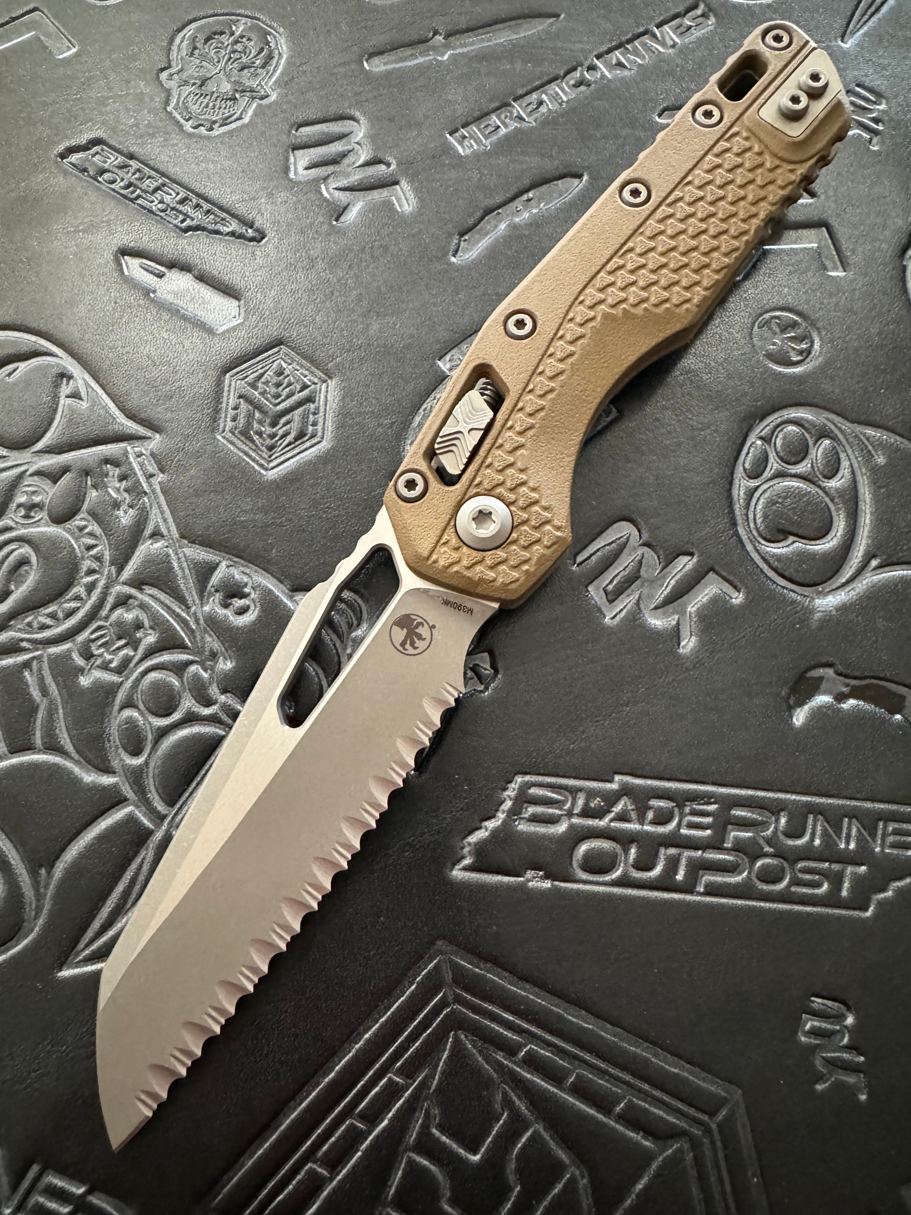 Microtech Knives MSI RAM LOK Dark Earth Polymer & M390MK Apocalyptic Full Serrated Standard 210T-12 APPMDE