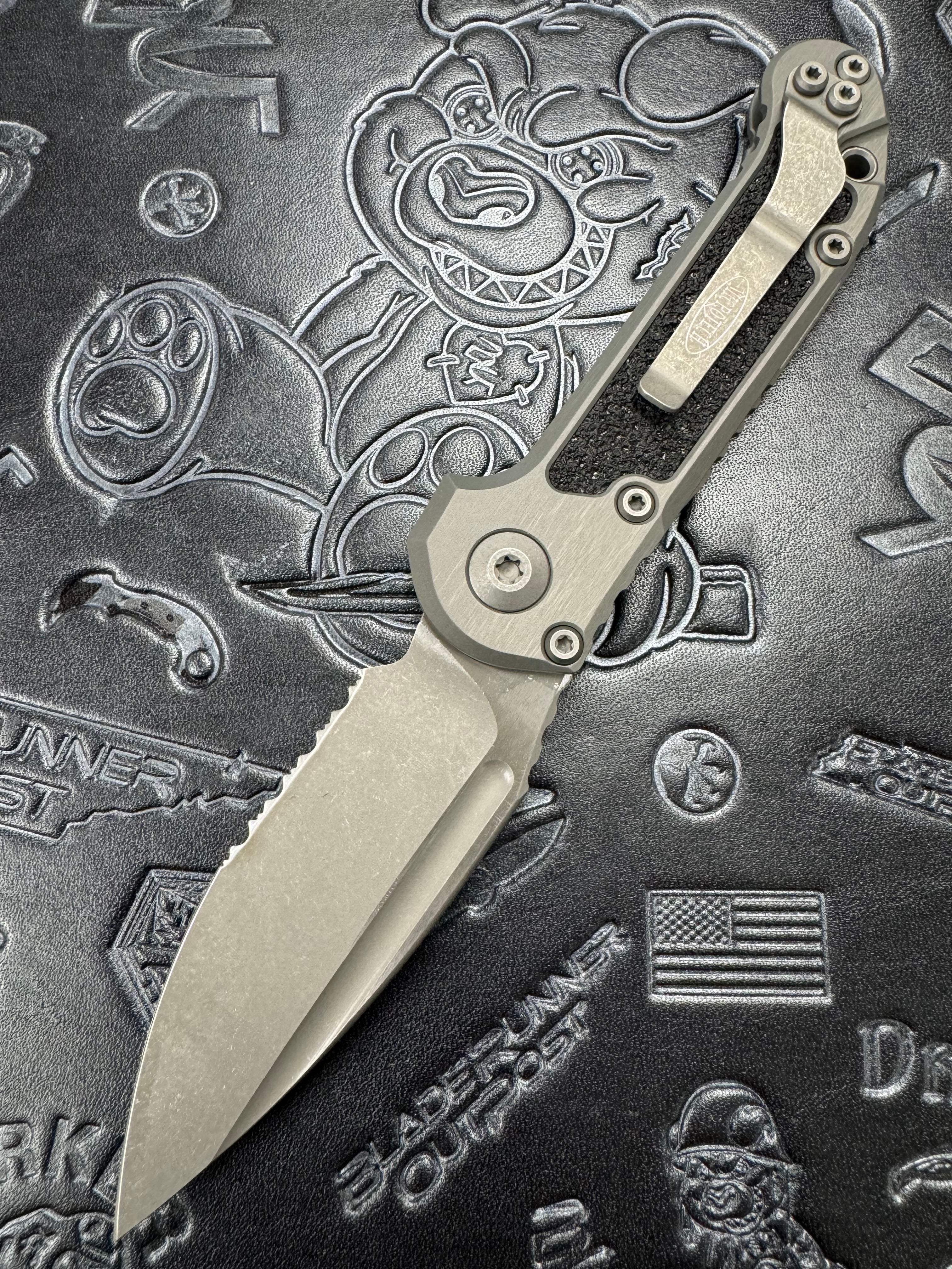 Microtech Knives LUDT Gen III Apocalyptic Partial Serrated Natural Clear Drop Point 1135-11 APNC