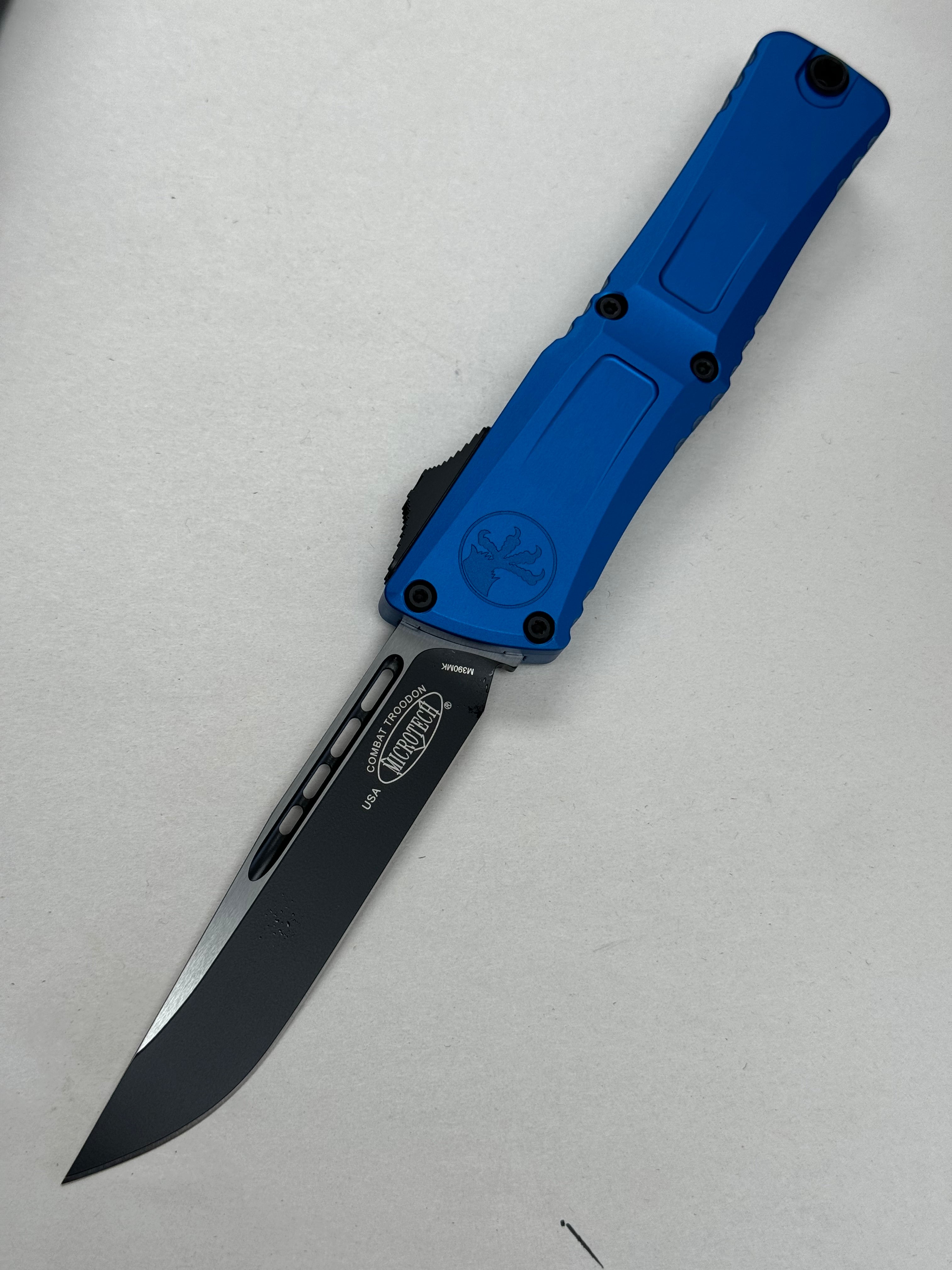 Microtech Knives Combat Troodon Gen III Black S/E w/ Blue Handle 1143-1 BL