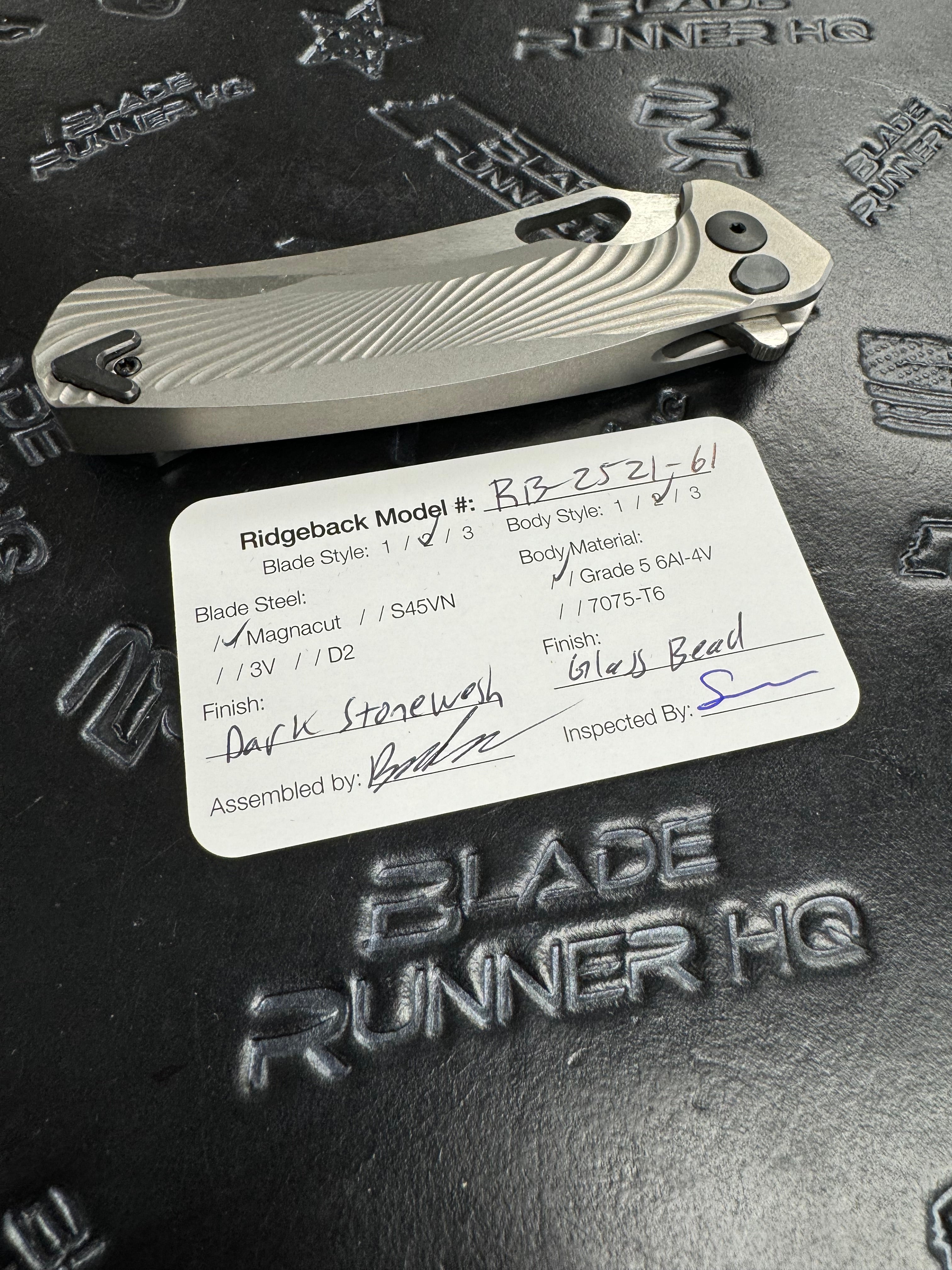 Dead Reckon Knives Ridgeback - Textured Titanium Integral, WharnCleaver, Series 2, Dark Stonewash, TwoTone Magnacut