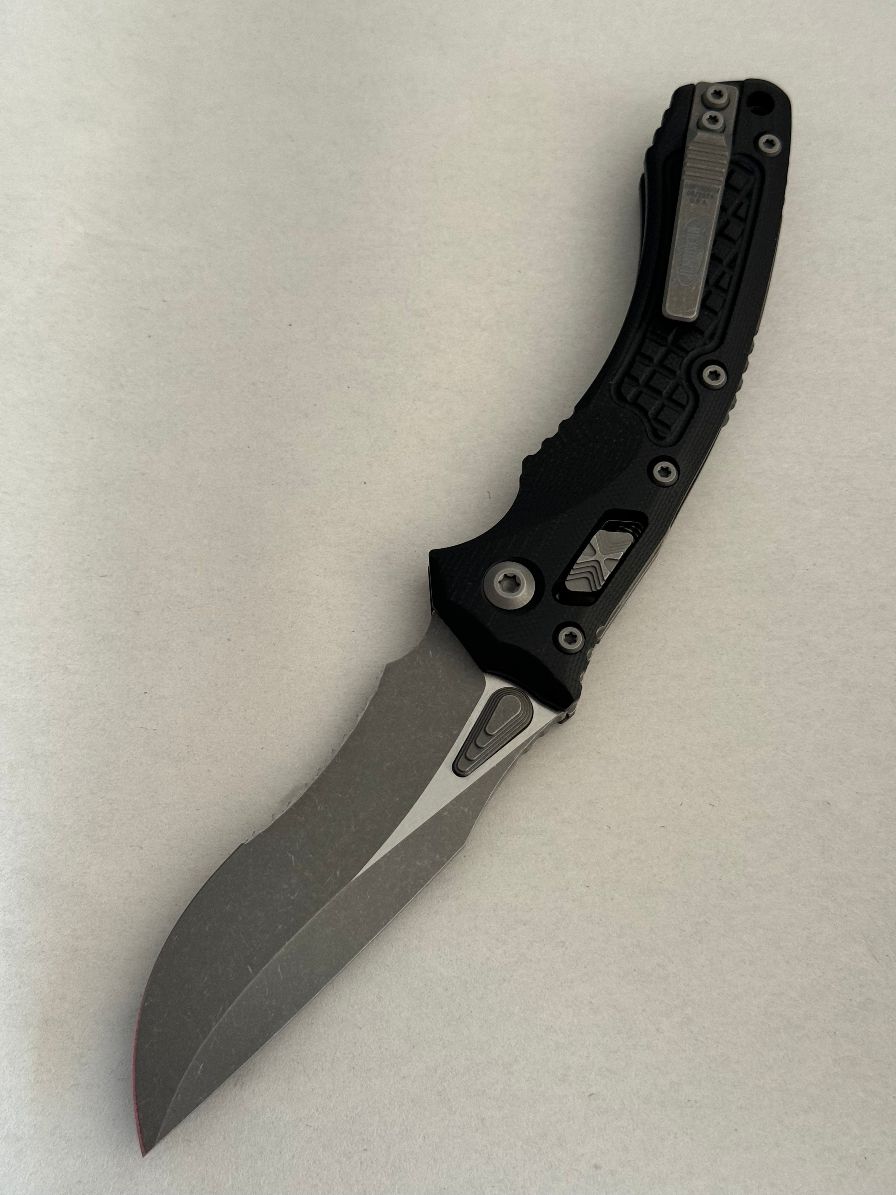 Microtech Amphibian RAM LOK Black Frag G-10 & Partial Serrated Apocalyptic M390MK 137RL-11 APFRGTBK