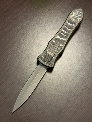 Hawk Deadlock Model C Titanium Handles Carbon Fiber Inlay Double Edge M390 BladeWest 24