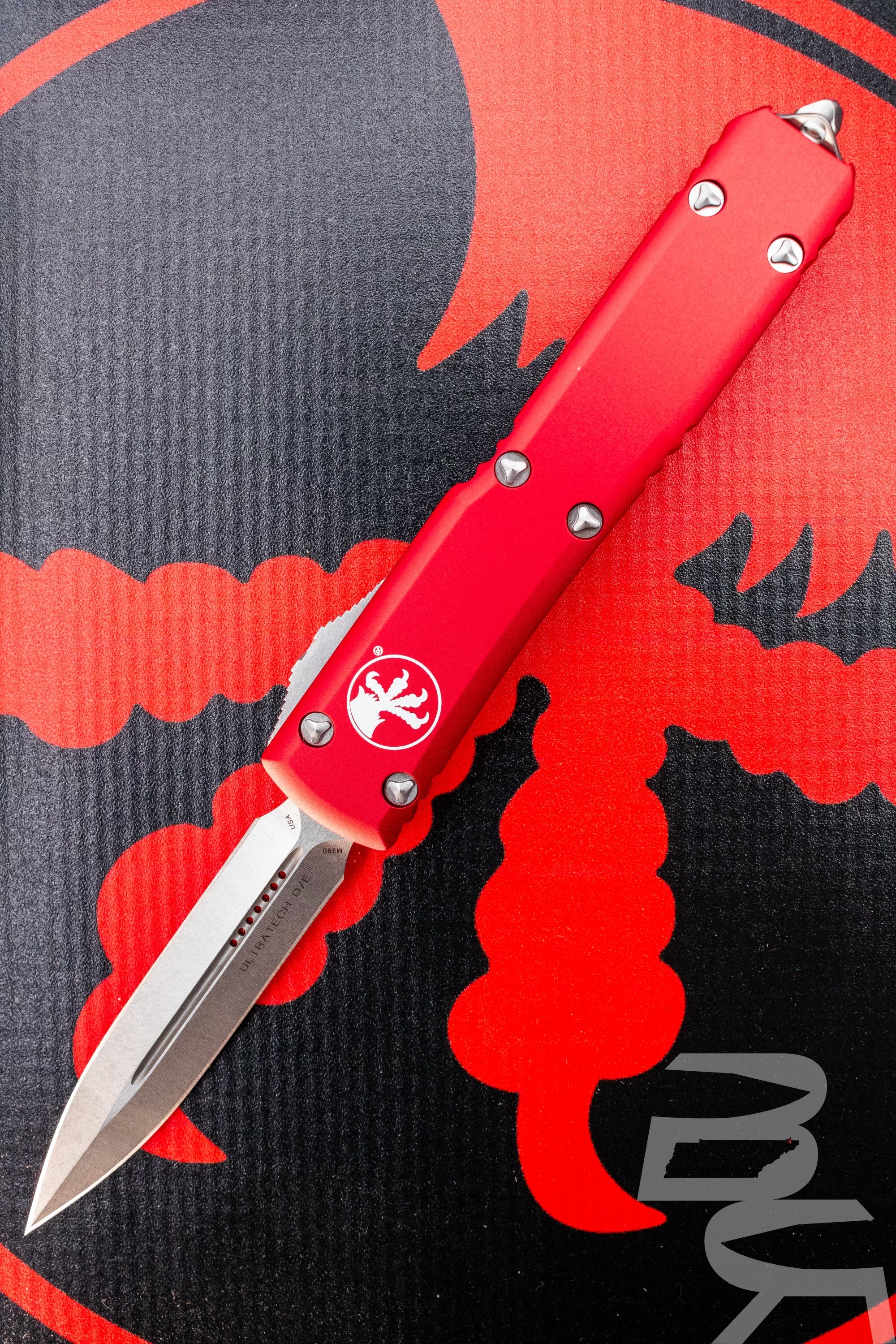 Microtech 122-10RD Ultratech D/E - Red Handle - Stonewash Blade