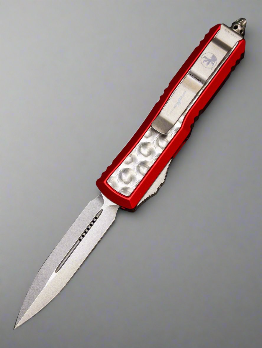 Microtech Daytona D/E OTF Auto Knife Bubble Inlay/Alum (3" SW)126-10RDBIS