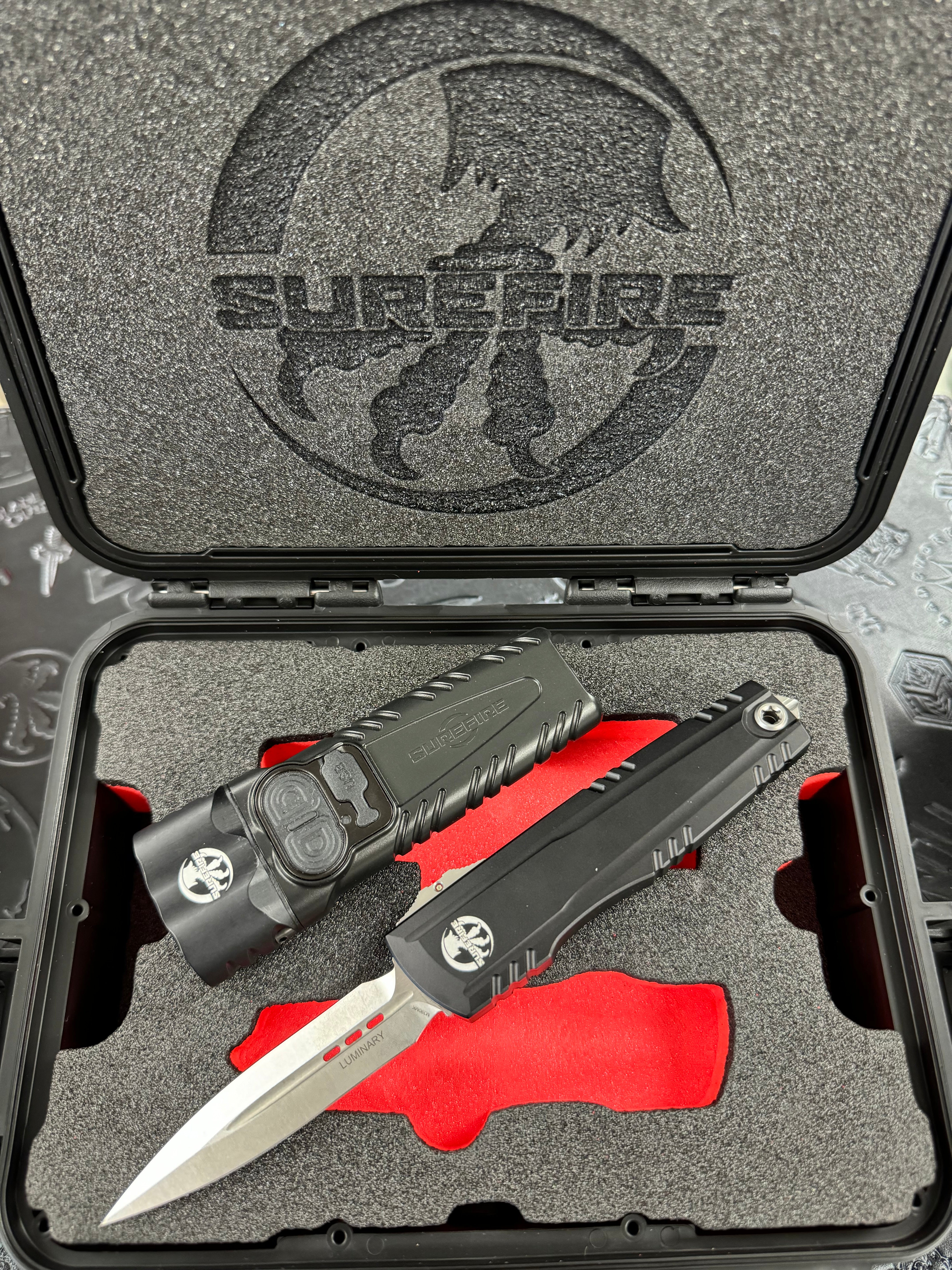 Microtech Luminary & Surefire Stiletto Pro II Set 1270-10 SET Debut of Zero Blade Play!