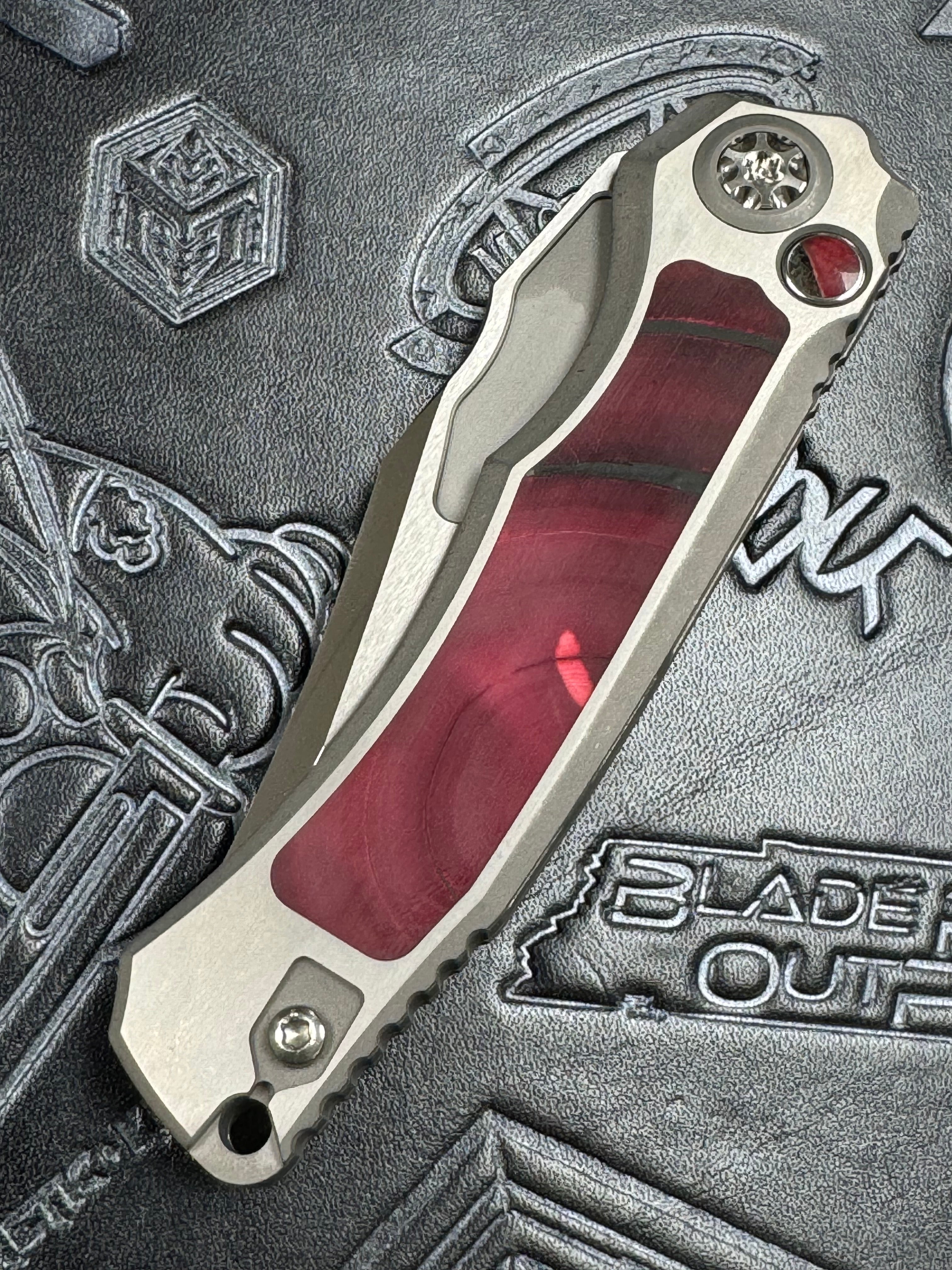 Heretic Knives Custom Wraith Auto V4 w/ Mammoth Tusk Inlays & Hand Ground Mirror M390 Bowie Blade