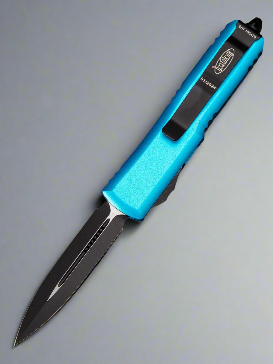 Microtech 232-1 TQ UTX-85 D/E - Turquoise Handle - Black Blade