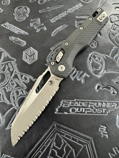 Microtech Knives MSI RAM LOK Black Polymer & Appcalyptic Full Serrated M390MK 210T-12 APPMBK
