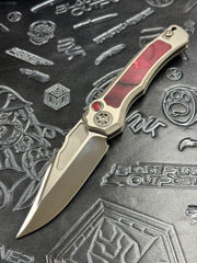 Heretic Knives Custom Wraith Auto V4 w/ Mammoth Tusk Inlays & Hand Ground Mirror M390 Bowie Blade