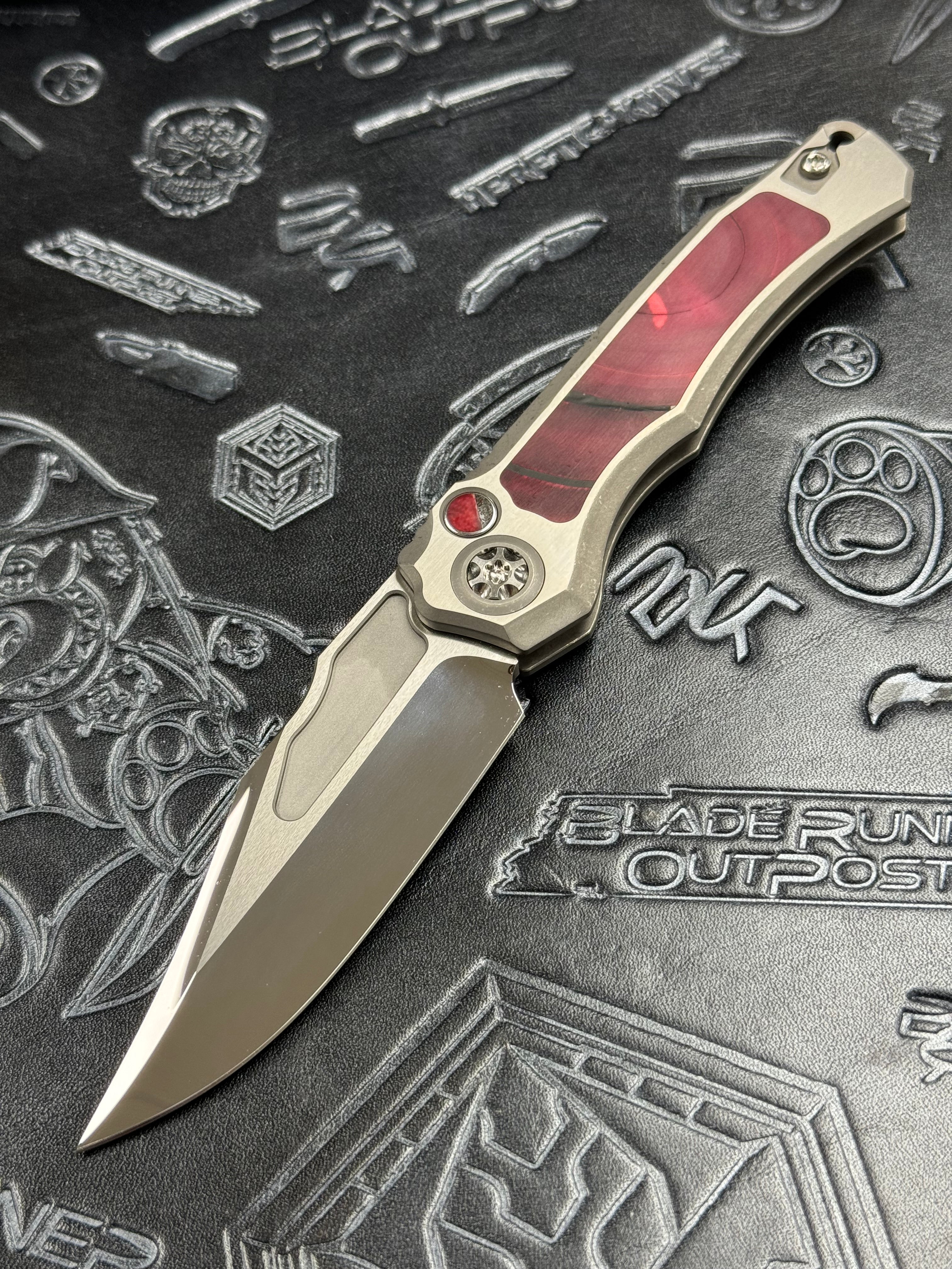 Heretic Knives Custom Wraith Auto V4 w/ Mammoth Tusk Inlays & Hand Ground Mirror M390 Bowie Blade