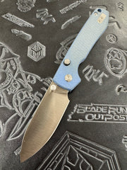 Vosteed Raccoon - Top Liner Lock (3.25" 14C28N Satin Blade & Blue Micarta Handle) - A2905