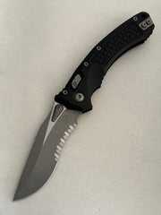Microtech Amphibian RAM LOK Black Frag G-10 & Partial Serrated Apocalyptic M390MK 137RL-11 APFRGTBK