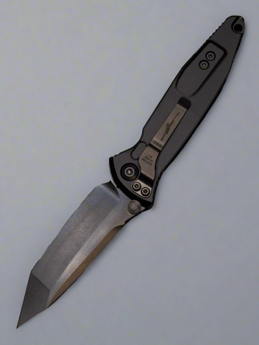 Pre Owned Microtech Socom Elite T/E Signature Series 80’s Camo Carbon Inlay DLC Standard Manual