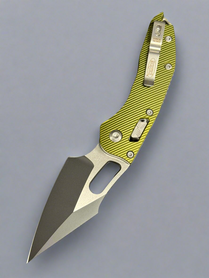 Microtech Knives Manual Stitch RAM LOK Fluted Aluminum OD Green Standard & Black M390MK 169RL-1 FLOD