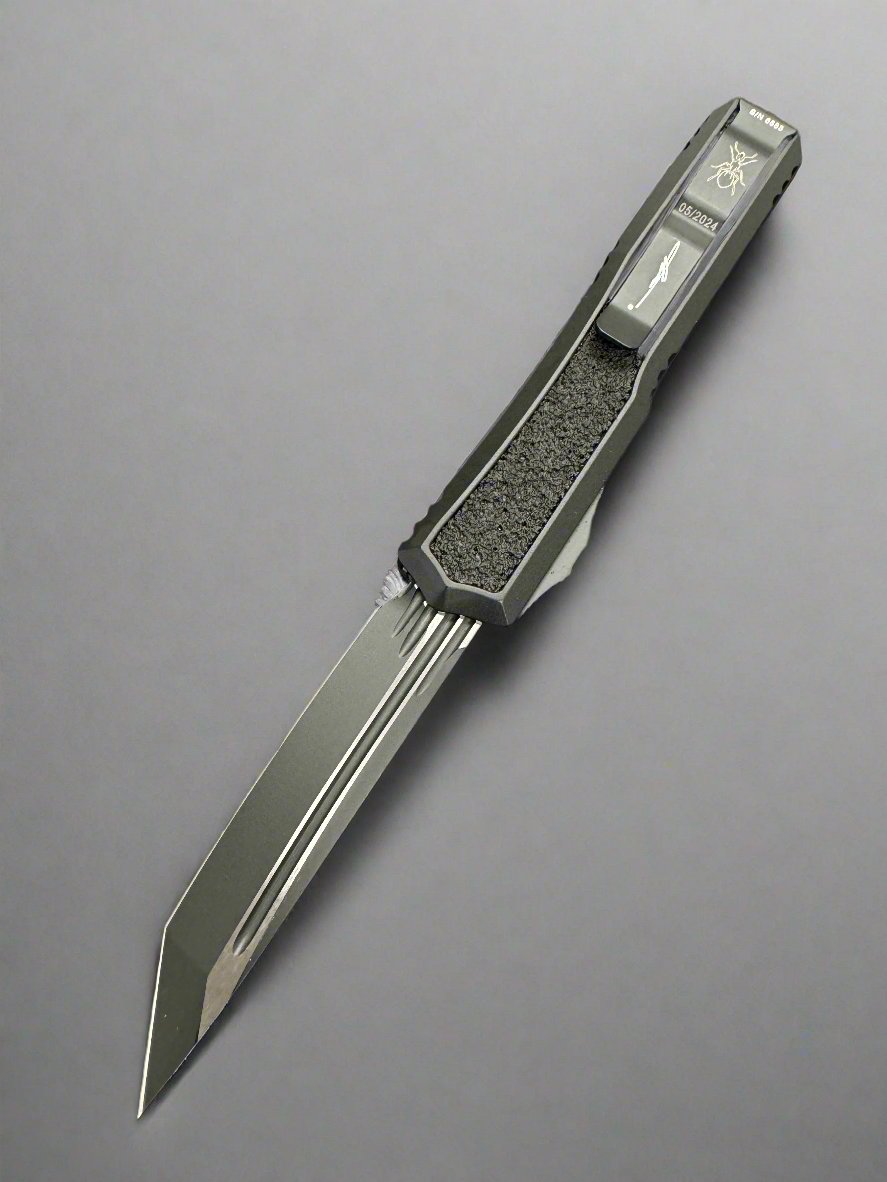 Microtech Makora T/E Tanto SS Tactical OTF Automatic Knife Black Al (3.4" Black) 207-1 TS