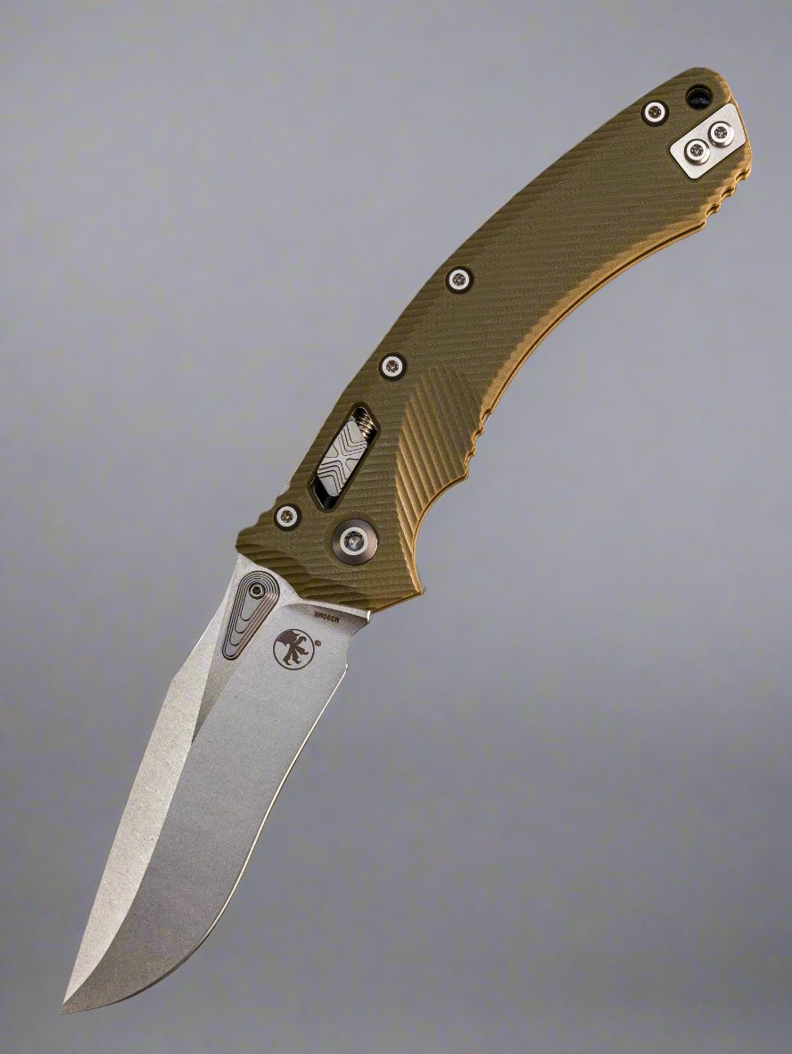 Microtech 137RL-10 FLGTOD Amphibian Ram-Lok - OD Green Fluted G-10 - Stonewash Blade *