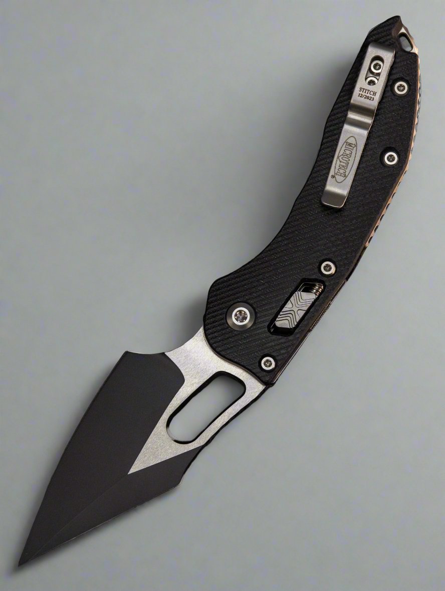 Microtech Stitch Ram-Lok 169RL-1FLGTBK Fluted Black G-10 Black Standard