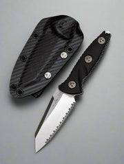 Microtech 93M-12 Socom Alpha Mini Warcom Fixed Blade Knife 3.72" Stonewashed Wharncliffe Serrated Blade, G10 Handles, Kydex Sheath