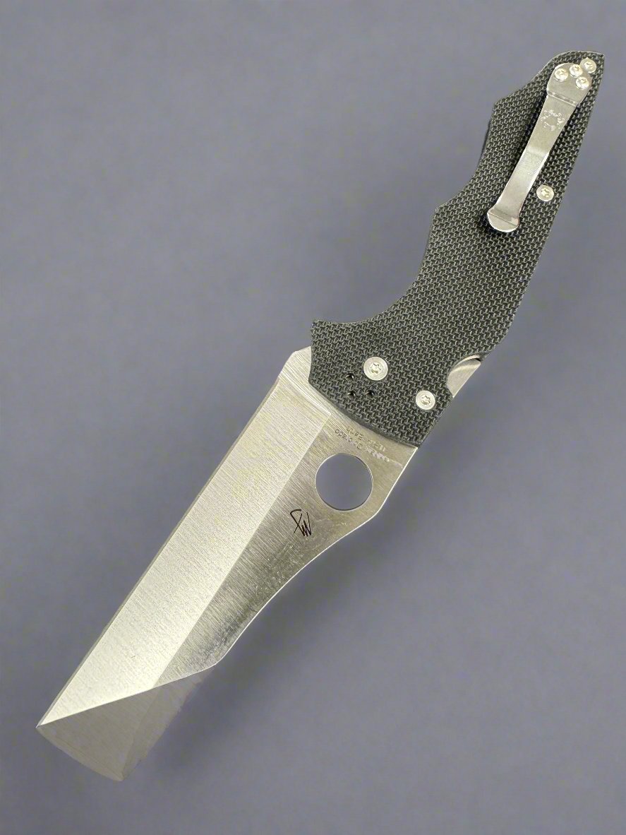 Spyderco YoJumbo Compression Lock Knife Black G-10 (4" Satin S30V) C253GP