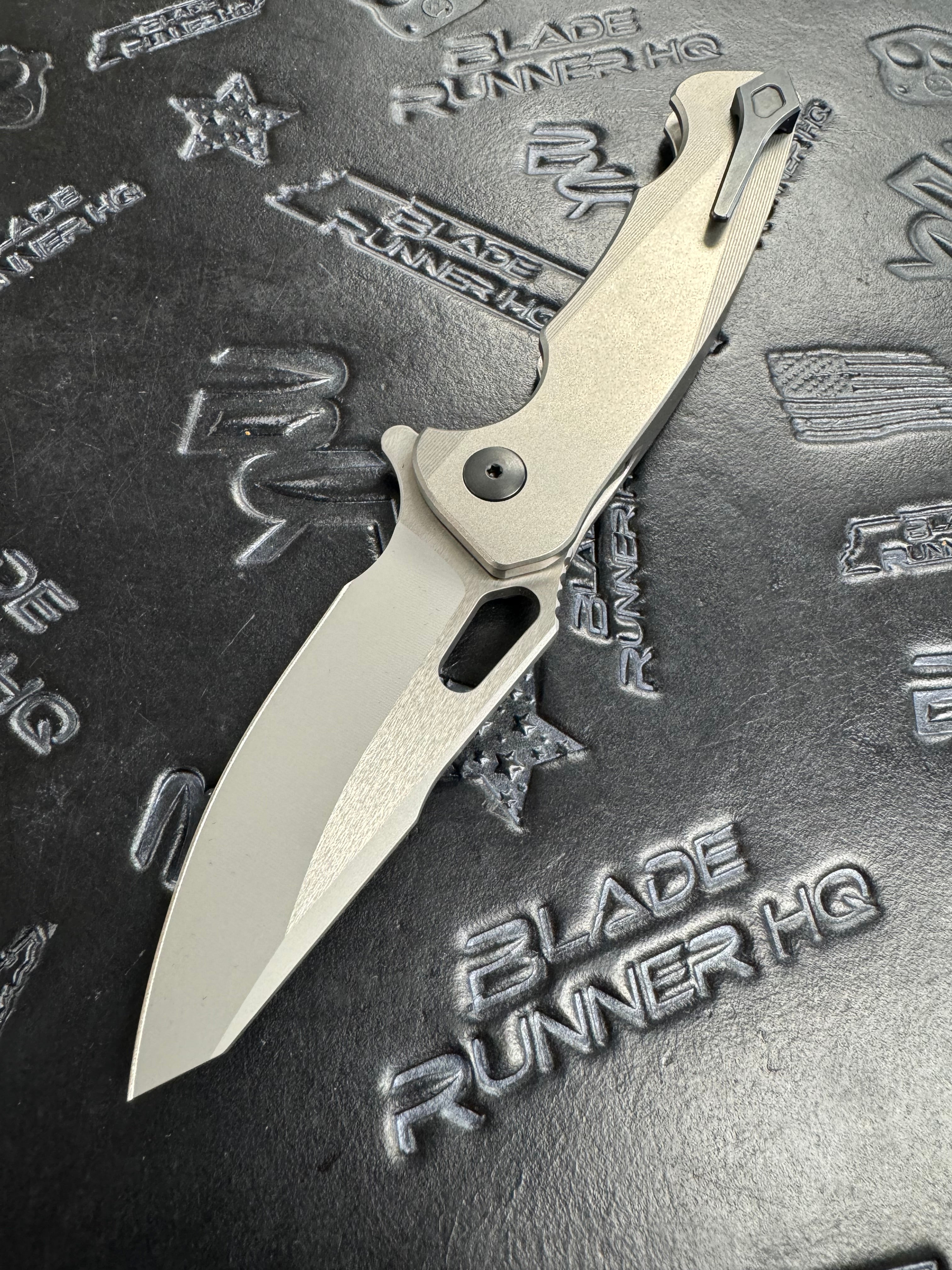 Dead Reckon Knives Ridgeback - Smooth Titanium Integral, Modified Blade Shape, Series 1, Matte Glass Blasted