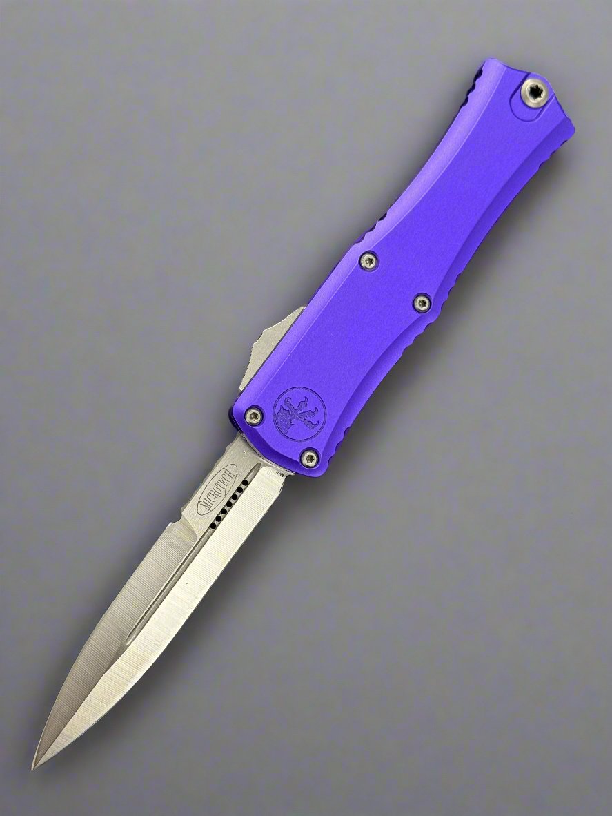 Microtech Knives Mini Hera Satin Bayonet M390MK & Purple 1701M-4 PU