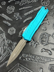 Microtech Cypher II D/E Apocalyptic w/ Turquoise Handle 1242-10 APTQ