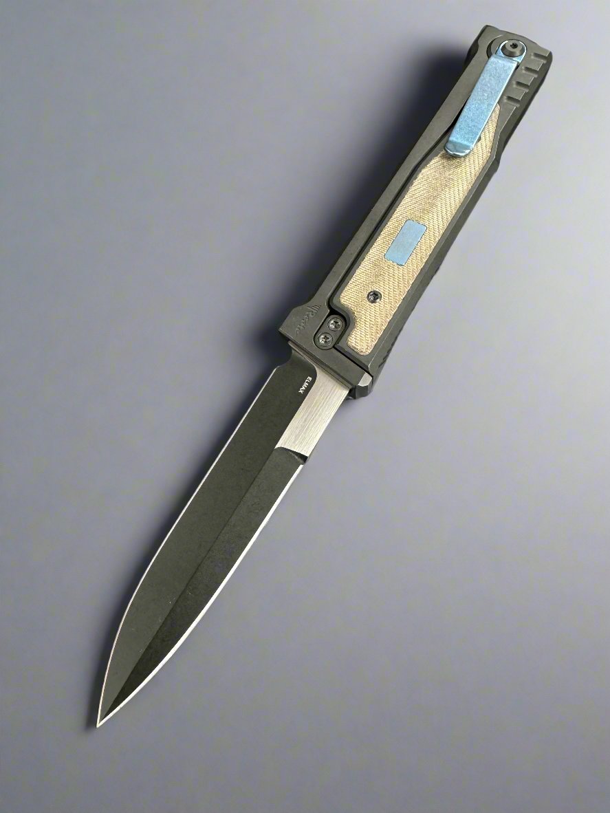 Reate Exo Gravity Knife Green 3.7 Inch Plain Dual Finish Double Edge Large w Lock