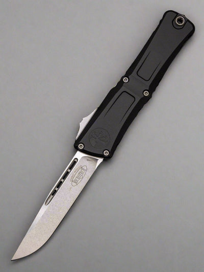 Microtech Knives Combat Troodon Gen III Stonewash Single Edge w/ Black Handle 1143-10