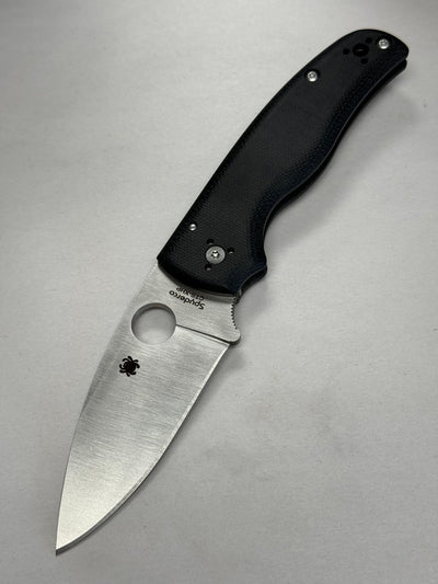 Spyderco Shaman Compression Lock Knife Black Micarta (3.6" Satin XHP) Distributor Exclusive