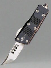 Microtech 819-10S Mini Troodon Hellhound - Black Handle - Stonewashed Blade - Signature Series