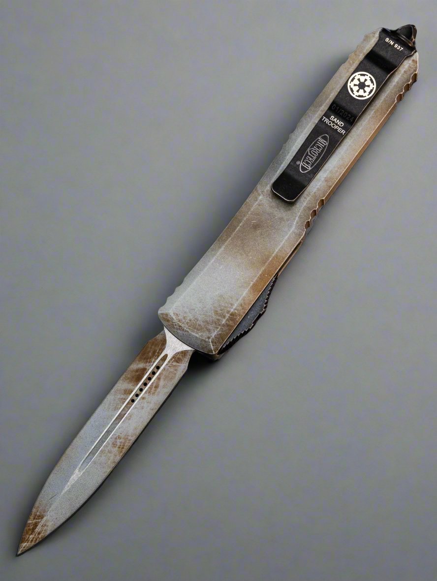 MICROTECH SANDTROOPER ULTRATECH- DOUBLE EDGE OTF KNIFE- PLAIN EDGE BLADE 122-1 SAD