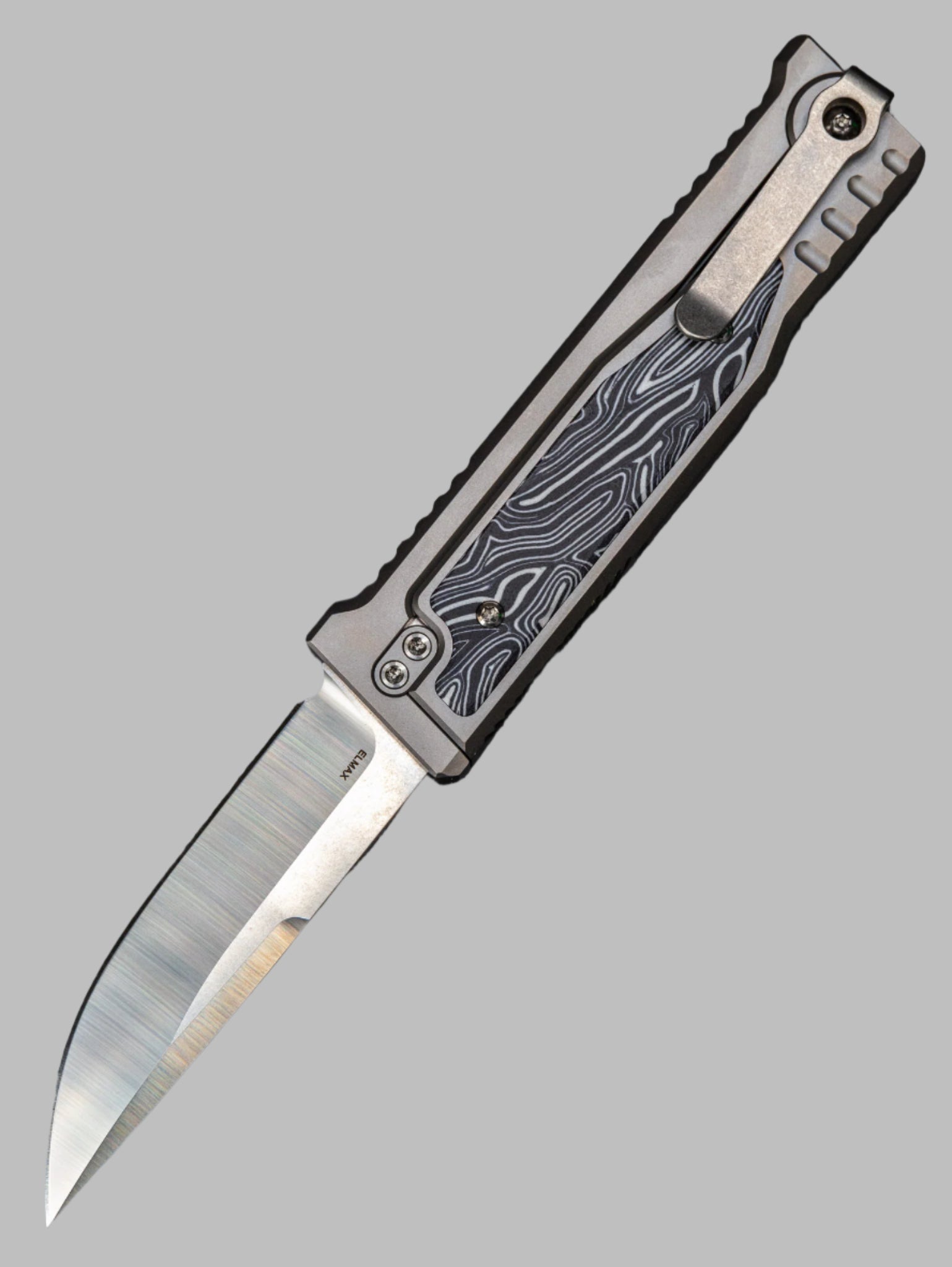 REATE EXO-M G10 BLACK/WHITE OTF KNIFE TITANIUM 2.95" DROP POINT SATIN