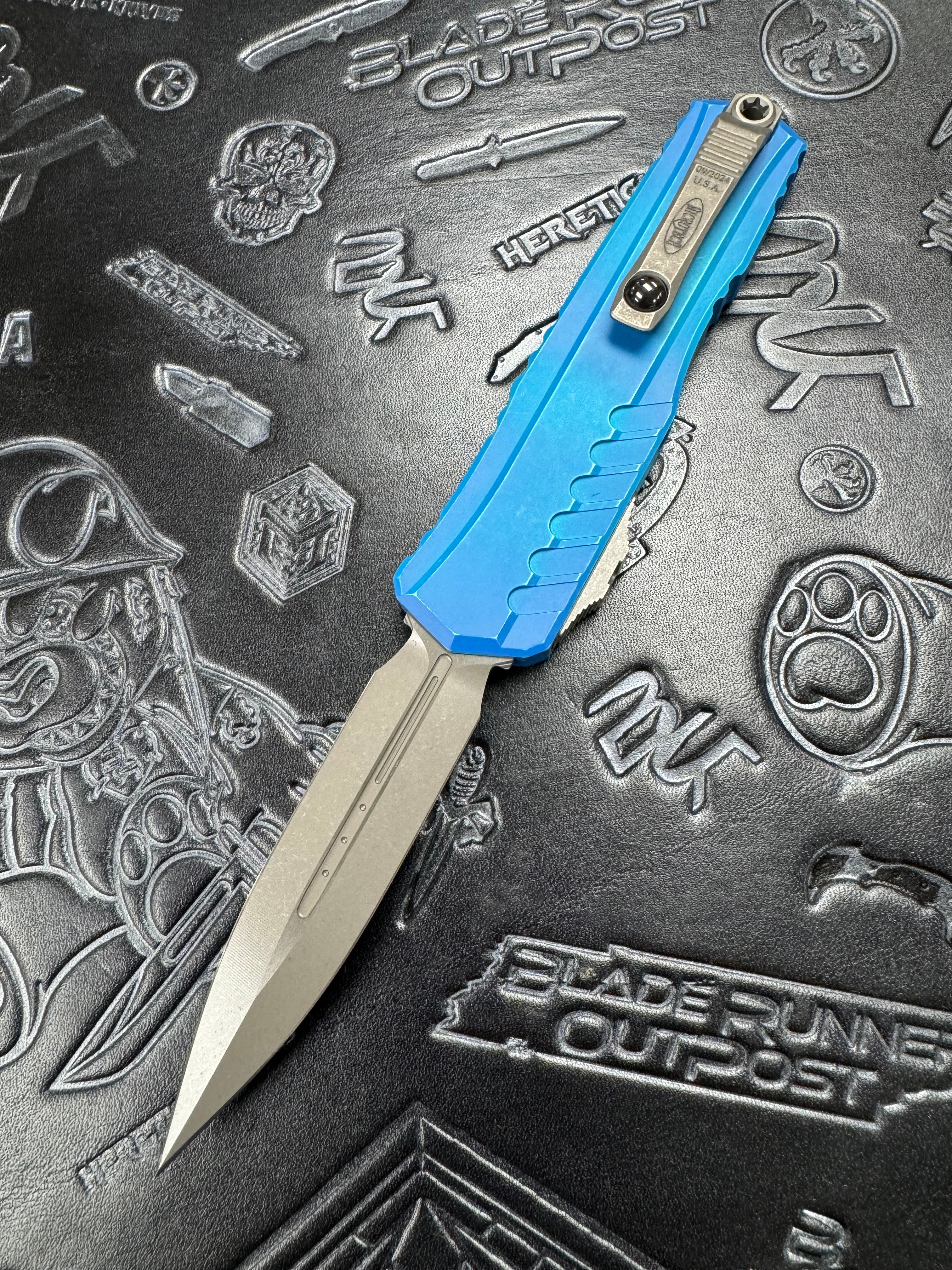 Microtech Cypher II D/E Apocalyptic Marbled Blue 1242-10 MBL