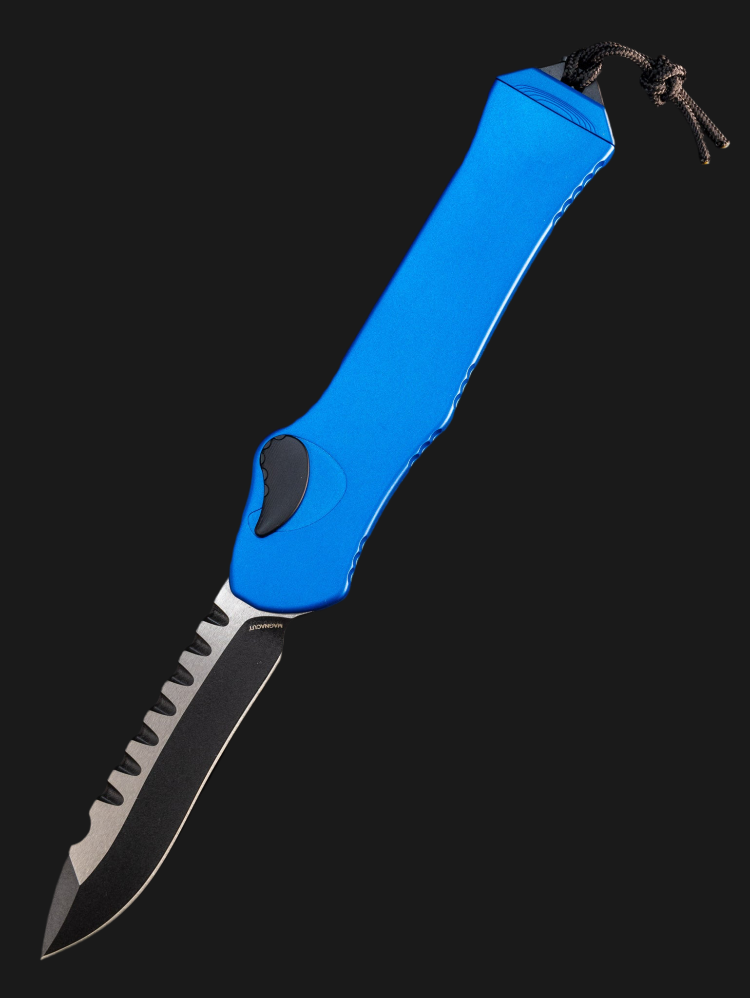 HERETIC KNIVES HYDRA BLUE V3 OTF AUTO KNIFE ALUMINUM 3.6" TWO TONE RECURVE