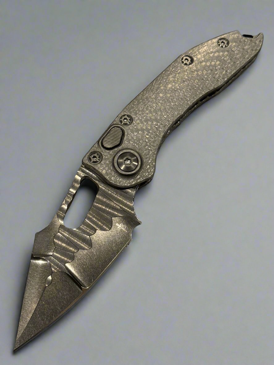 Microtech Marfione Custom Stitch Auto Knife RockStar Grind DLC Borka (CFw/DLC TT Hardware)