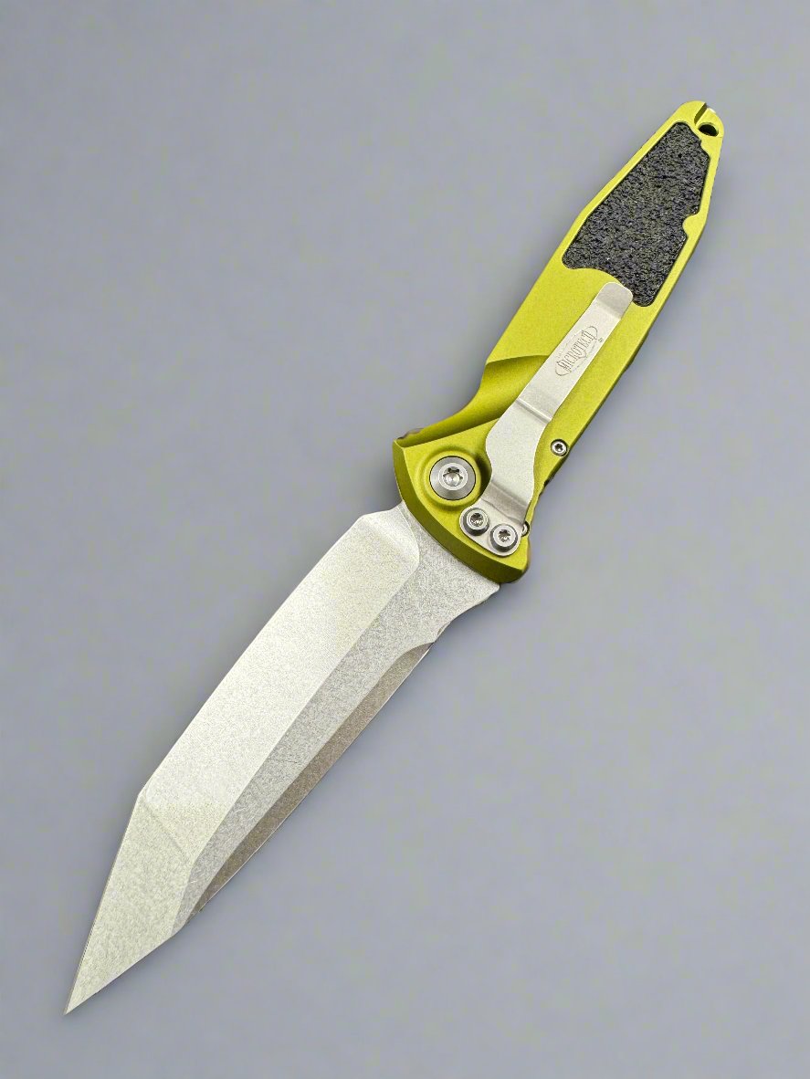 Microtech Socom Elite Automatic Tanto Green Stonewashed Plain Edge 161A-10OD