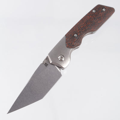 Attn2Detail Mercantile Mk.3 Medium Bolster Lock Gen4 Hissatsu Rising Grind - Bright Stonewash Titanium w/ Orange Fukugo Fat Carbon Scales - Stonewash Satin Magnacut