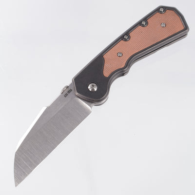 Attn2Detail Mercantile Delta Gen4 Harpoon Sheepsfoot - Blackened Titanium w/ 20 LPI Copper Inlays - Stonewash Satin Magnacut