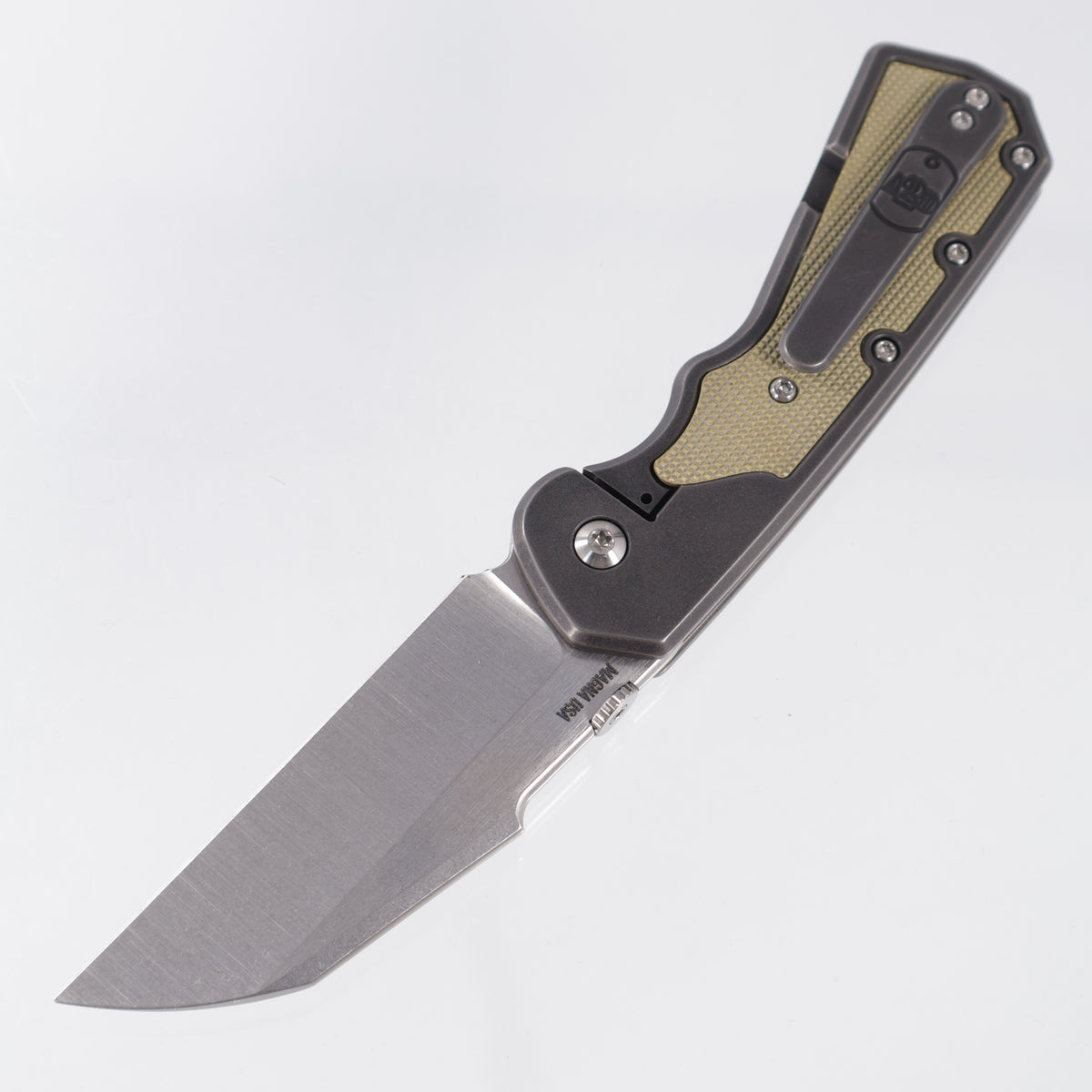 Attn2Detail Mercantile Delta Gen4 Harpoon Sheepsfoot - Blackened Titanium w/ 20 LPI Brass Inlays - Stonewash Satin Magnacut