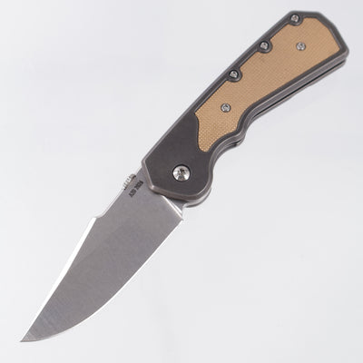 Attn2Detail Mercantile Delta Gen4 Harpoon Rising Grind - Blackened Titanium w/ 20 LPI Bronze Inlays - Stonewash Satin Magnacut