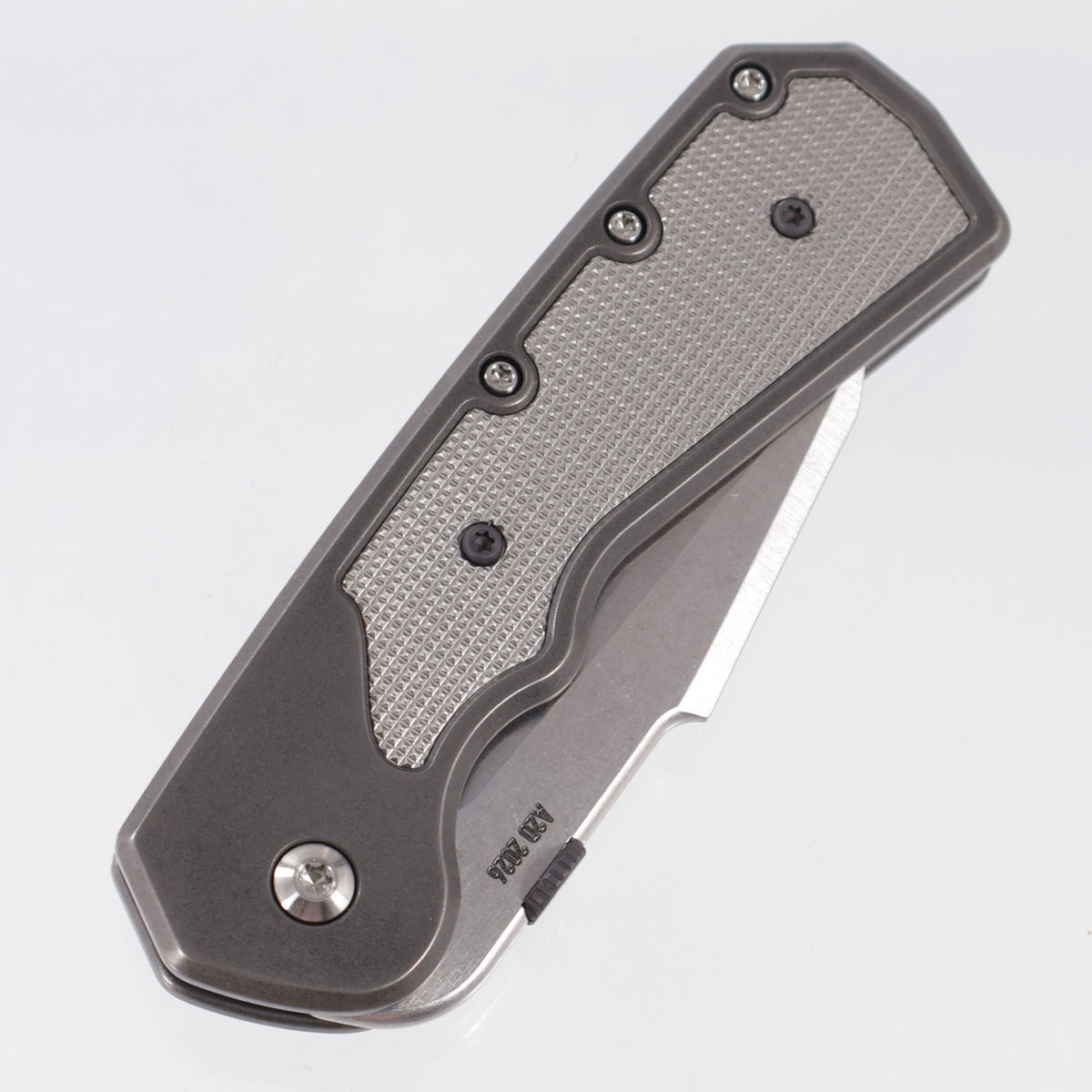 Attn2Detail Mercantile Delta Gen4 Harpoon Sheepsfoot - Blackened Titanium w/ 20 LPI Titanium Inlays - Stonewash Satin Magnacut