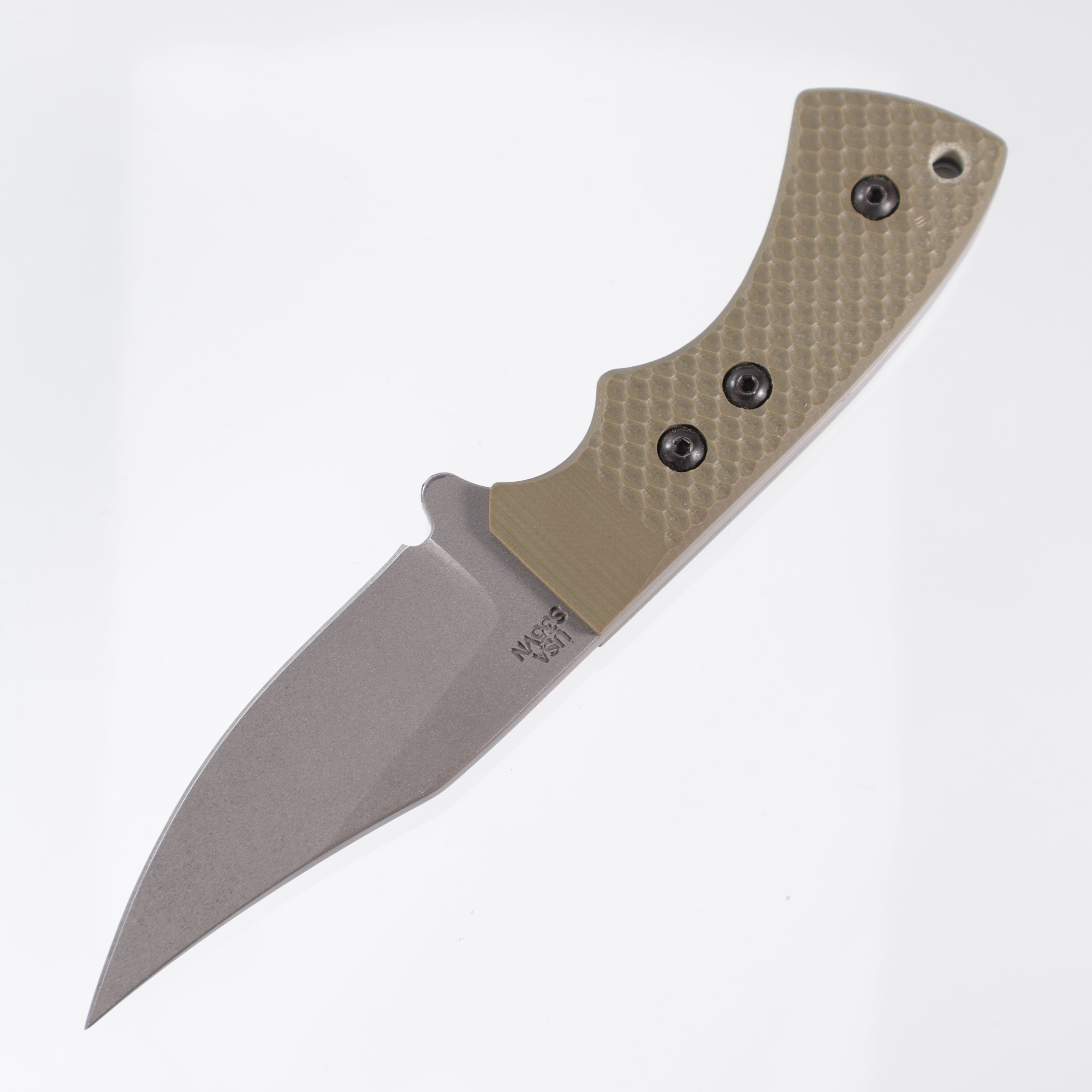 Attn2Detail Mercantile Lil Pecker - Double Divot OD Green G10 - Mini Bowie - Stonewash S35VN