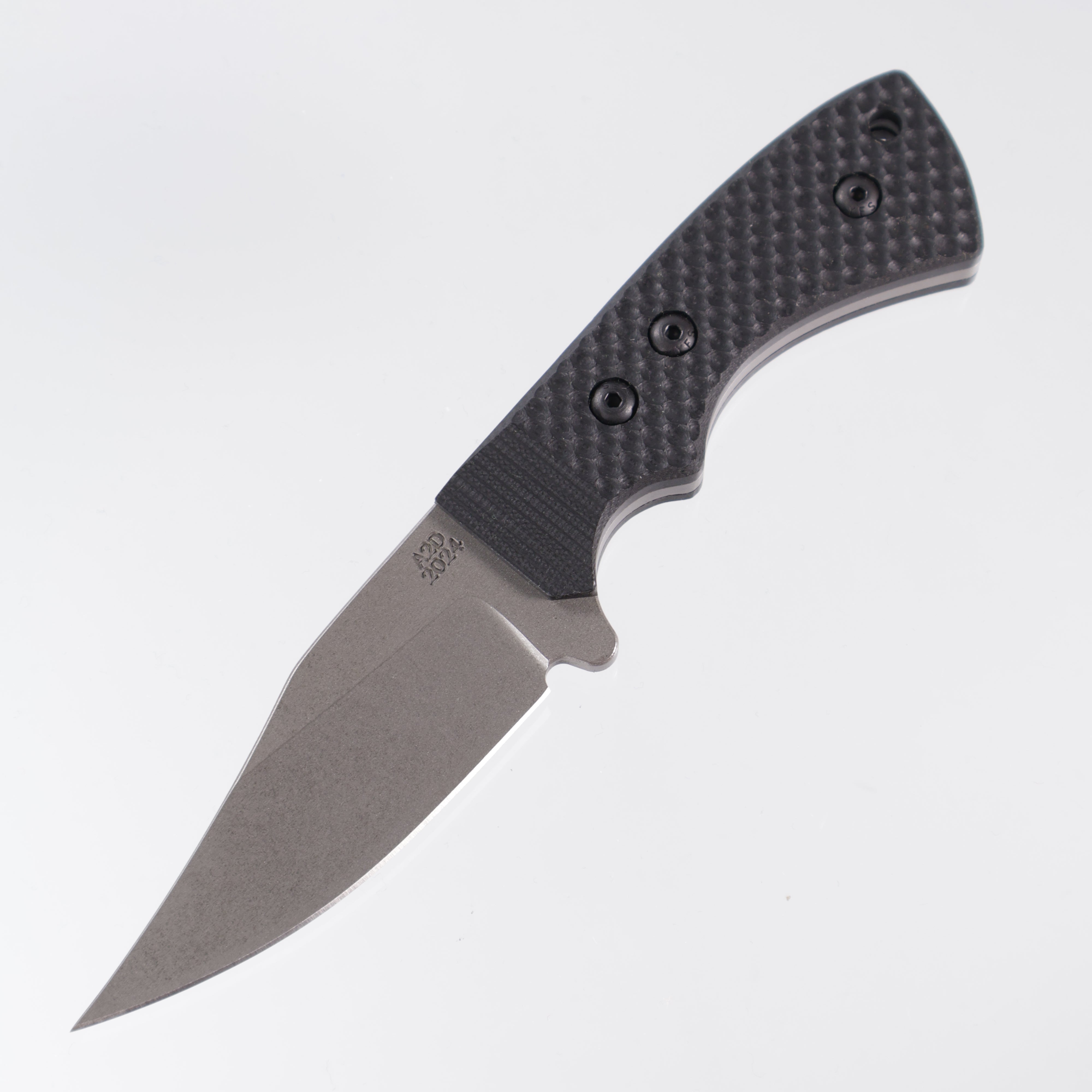 Attn2Detail Mercantile Lil Pecker - Double Divot Black G10 - Mini Bowie - Stonewash S35VN
