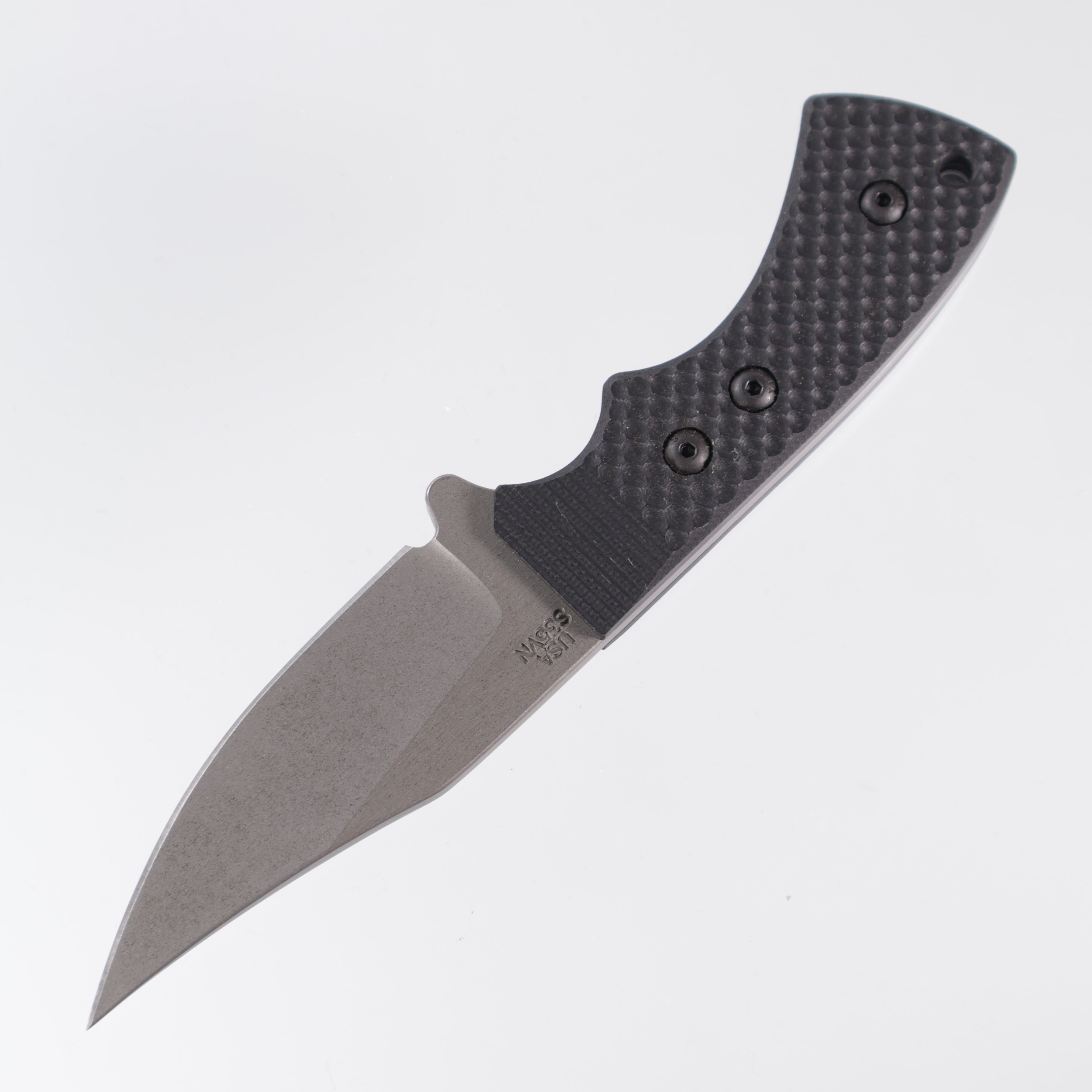 Attn2Detail Mercantile Lil Pecker - Double Divot Black G10 - Mini Bowie - Stonewash S35VN