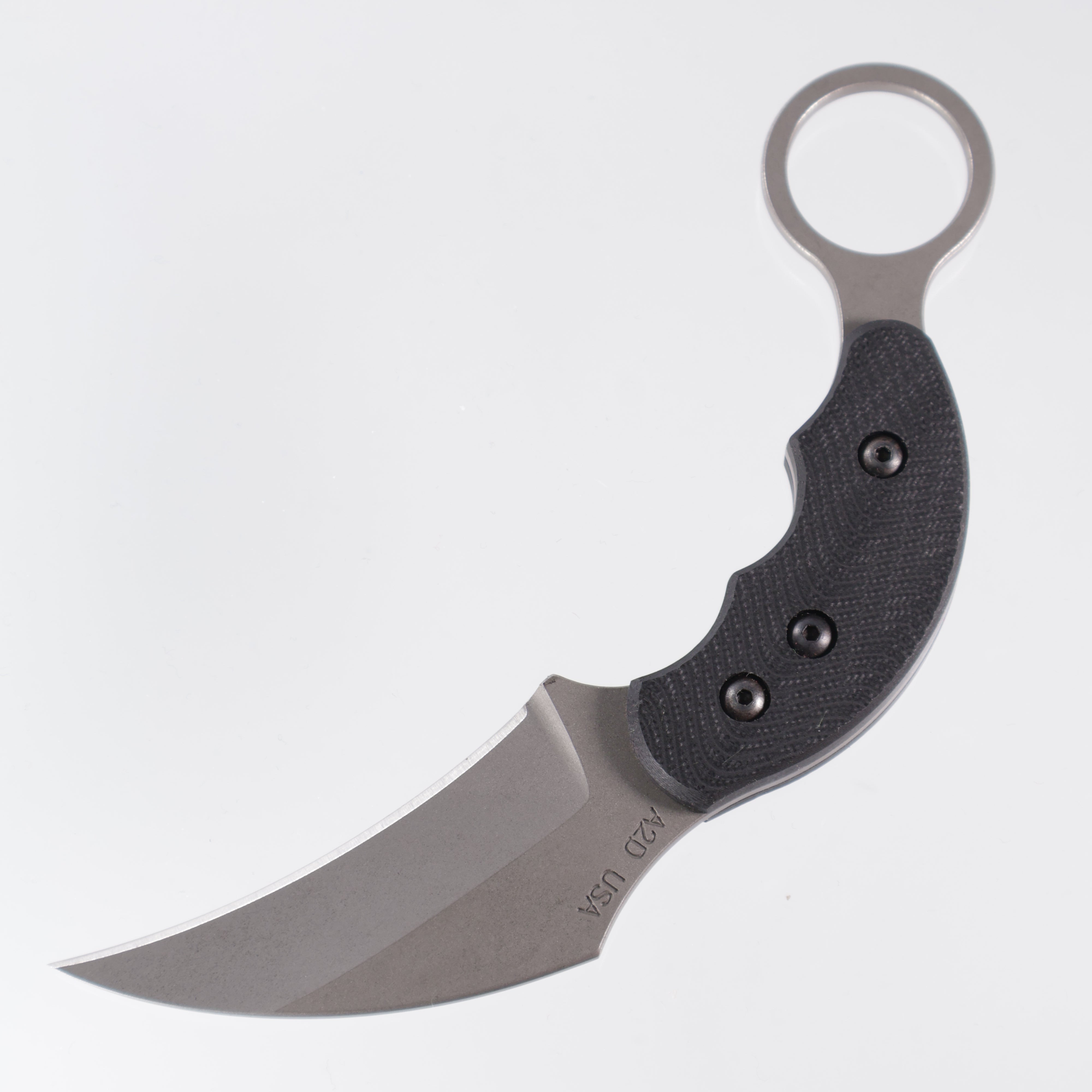 Attn2Detail Mercantile Karambit - Single Edge - Flow Black G10 - Stonewash S30V