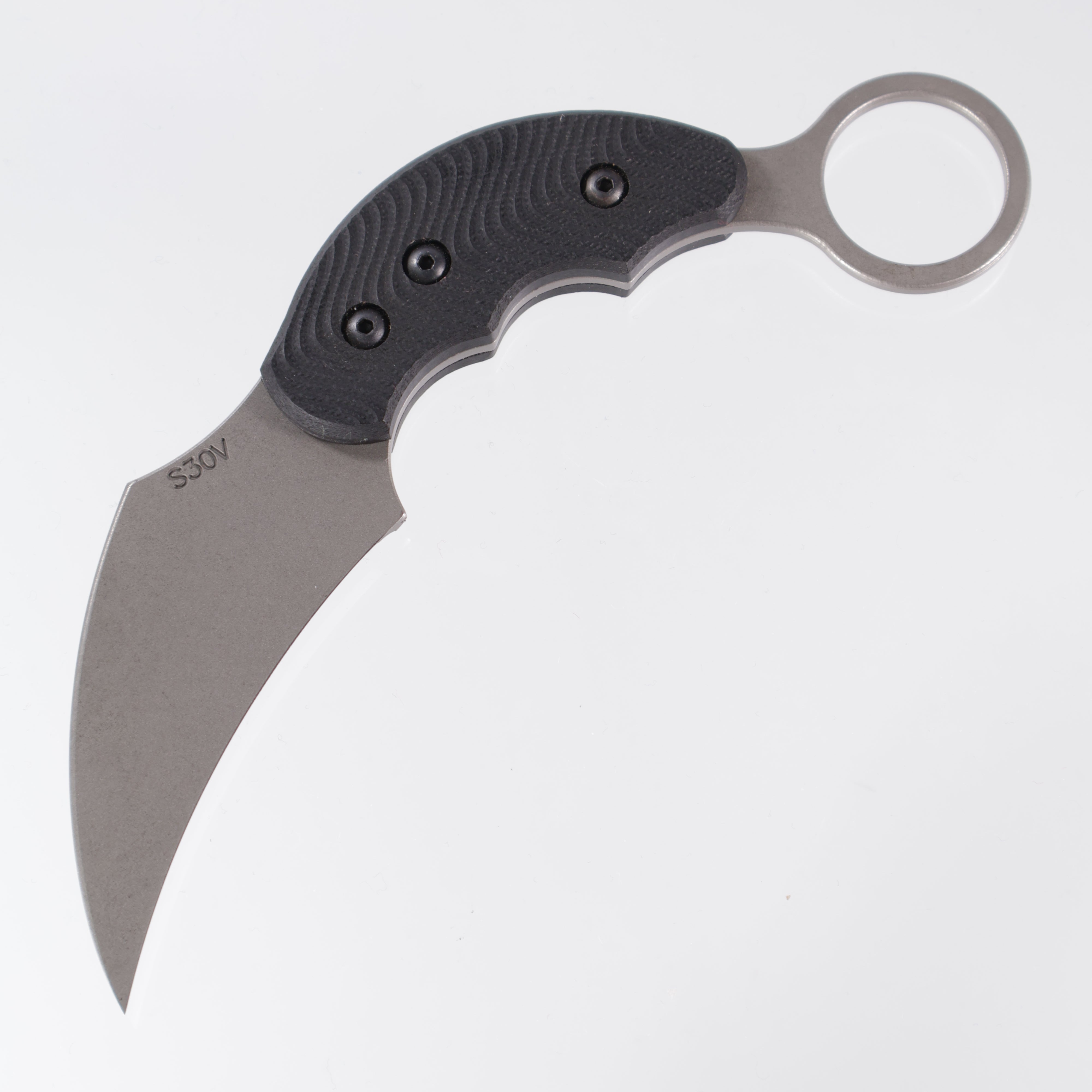 Attn2Detail Mercantile Karambit - Single Edge - Flow Black G10 - Stonewash S30V