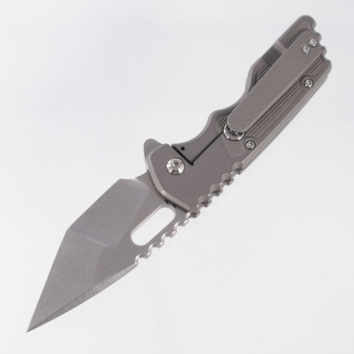 Attn2Detail Mercantile Mk.2 Bravo Medium Gen4 Hissatsu Compound Grind - Greywash Titanium w/ 20 LPI Faux Inlays  - Stonewash Satin Magnacut - A2D