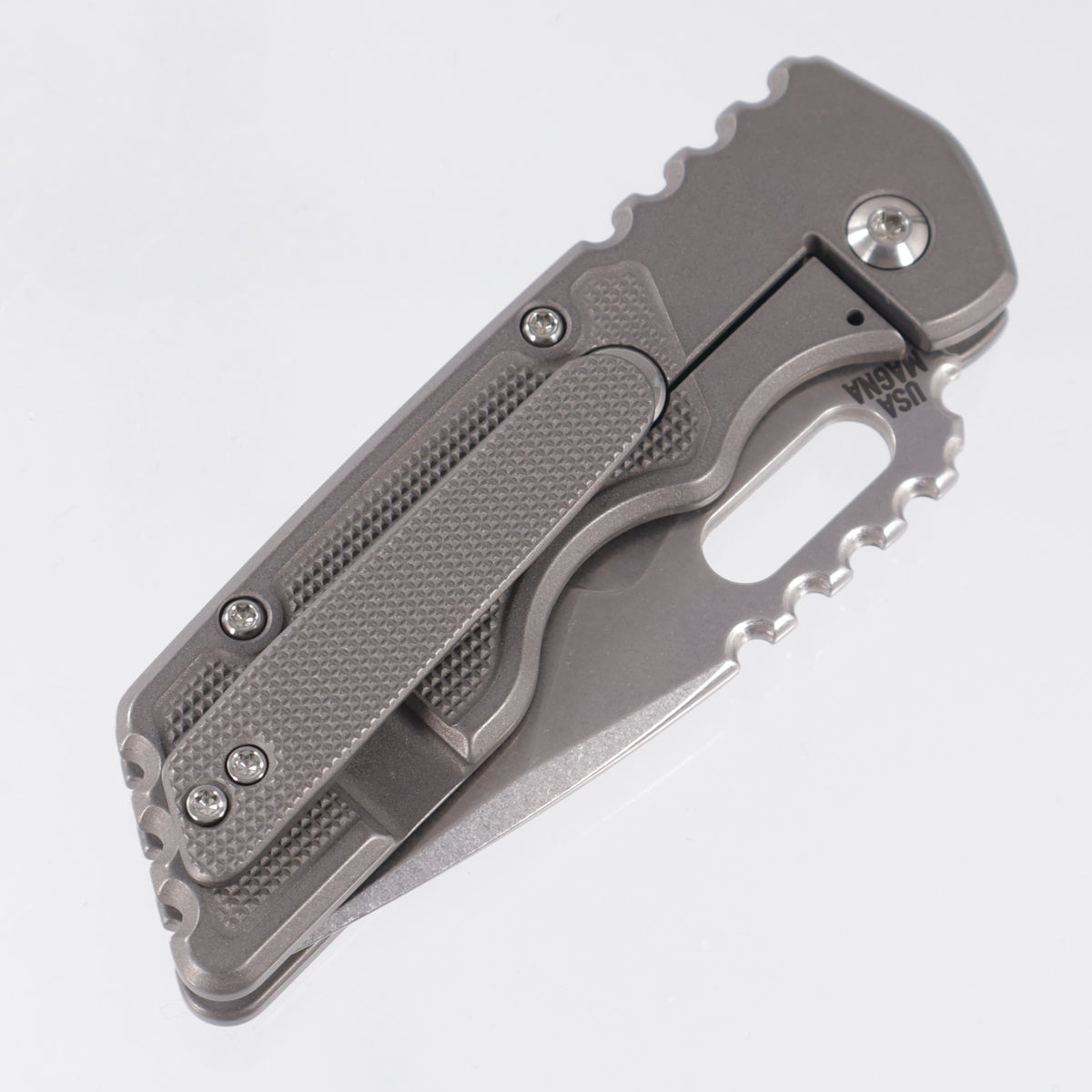 Attn2Detail Mercantile Mk.2 Bravo Medium Gen4 Hissatsu Compound Grind - Greywash Titanium w/ 20 LPI Faux Inlays  - Stonewash Satin Magnacut - A2D